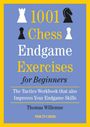 "1001 Chess Endgame Exercises for Beginners" von Thomas Willemze. Schachfiguren auf blauem Hintergrund mit gelbem Rand.