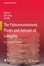 Text: "Liangzhu Civilization, Xiang Ji, Shu Song, Xin Wu, The Paleoenvironment, Plants and Animals of Liangzhu, Essence and Treasures." Unten auf rötlichem Hintergrund ein verziertes antikes Artefakt. Logos unten.