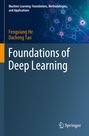 "Foundations of Deep Learning" von Fengxiang He und Dacheng Tao, abstrakte neuronale Netzwerke im Hintergrund.