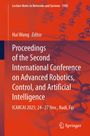 Orangefarbenes Buchcover mit Titel: "Proceedings of the Second International Conference on Advanced Robotics, Control, and Artificial Intelligence". Darunter Datum und Ort: "ICARCAI 2025; 24–27 Nov., Nadi, Fiji". Oben Editorname: "Hai Wang". Unten rechts ein Logo. Hintergrund zeigt technische Struktur.