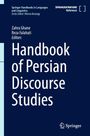 „Handbook of Persian Discourse Studies“ steht groß, darunter „Zahra Ghane, Reza Falahati Editors“, im Hintergrund dunkelblau.