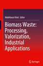 Text: "Abdellaoui Hind Editor. Biomass Waste: Processing, Valorization, Industrial Applications." Rotes und violettes Design, Springer-Logo.