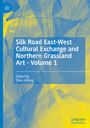 "Silk Road East-West Cultural Exchange and Northern Grassland Art - Volume 1" von Shen Aifeng. Blau-gelbe abstrakte Formen.