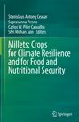 Titel: „Millets: Crops for Climate Resilience and for Food and Nutritional Security“. Grüne Hintergrundgestaltung.