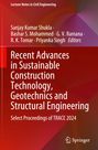 Titel: "Recent Advances in Sustainable Construction Technology, Geotechnics and Structural Engineering". Rote abstrakte Grafik.