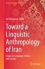 Titel: "Toward a Linguistic Anthropology of Iran". Roter Hintergrund mit buntem Teppichmuster, Springer-Logo unten.