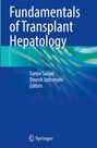 "Fundamentals of Transplant Hepatology", Sanjiv Saigal und Dinesh Jothimani, Editors. Bunte Linien auf blauem Hintergrund.