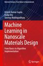 Titel: "Machine Learning in Nanoscale Materials Design." Namen der Autoren: Kritesh Kumar Gupta, Sudip Dey, Tanmoy Mukhopadhyay. Hintergrund: Moderne Grafik mit Linien in Rot und Blau. Logo unten rechts.