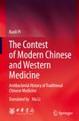 "The Contest of Modern Chinese and Western Medicine" in weißer Schrift auf rotem Hintergrund, mit Logos unten.