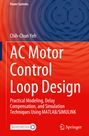 Titel: "AC Motor Control Loop Design". Name: Chih-Chun Yeh. Hintergrund in Blau und Rot mit wellenartigen Mustern.