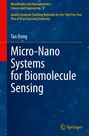 Titel: "Micro-Nano Systems for Biomolecule Sensing" von Tao Dong. Blauer Hintergrund mit Bokeh-Effekt.