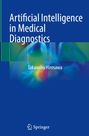 Text: "Artificial Intelligence in Medical Diagnostics" von Takanobu Hirosawa. Hintergrund: Blau mit abstrakten Formen.