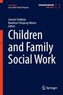Blauer Hintergrund, Text "Children and Family Social Work". Links oben rote Leiste "Social Work". Springer-Logo unten rechts.