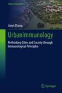 "Urban Sustainability", "Junyi Zhang", "Urbanimmunology", "Rethinking Cities and Society through Immunological Principles". Ein Springer-Logo ist unten rechts, und das obere Bild zeigt eine grüne, urbane Landschaft.
