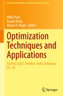 Titel: "Optimization Techniques and Applications". Gelber Hintergrund, Springer-Logo unten.