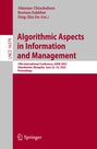 Texte: Titel "Algorithmic Aspects in Information and Management", Konferenzdetails, rote und graue Farbtöne, Springer-Logo.