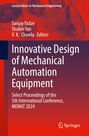 "Innovative Design of Mechanical Automation Equipment". Technische Zeichnungen mit Zahnrädern und Maschinenkomponenten im Hintergrund.
