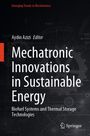 Text: "Mechatronic Innovations in Sustainable Energy", Aydin Azizi (Editor). Hintergrund: Zahnräder und technische Diagramme.
