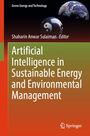 "Artificial Intelligence in Sustainable Energy and Environmental Management", Titel auf rot-grünem Hintergrund mit Globus und Yin-Yang-Symbol.