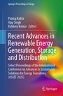 Recent Advances in Renewable Energy Generation, Storage and Distribution, Buch