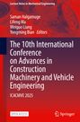 Cover der "10th International Conference on Advances in Construction Machinery and Vehicle Engineering". Illustration: Zahnräder und technische Zeichnungen in Rot.