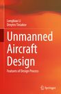 Text: "Unmanned Aircraft Design, Features of Design Process", Autoren: Longbiao Li, Dmytro Tiniahov. Roter abstrakter Hintergrund.