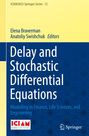 "Delay and Stochastic Differential Equations" von Elena Braverman und Anatoliy Swishchuk. Logos von ICIAM 2023 Tokyo und Springer.