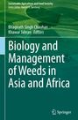 Titel: "Biology and Management of Weeds in Asia and Africa". Grüner Hintergrund mit Feldern und dem Springer-Logo.