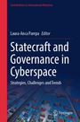 "Statecraft and Governance in Cyberspace: Strategies, Challenges and Trends" steht in großen Buchstaben. Darunter Fahnen.