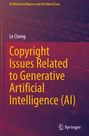 Buchtitel: "Copyright Issues Related to Generative Artificial Intelligence (AI)" von Le Cheng. Hintergrund in violett.