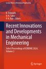 Titel: "Recent Innovations and Developments in Mechanical Engineering". Grafik: Zahnräder auf technischen Zeichnungen.