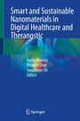 Text: "Smart and Sustainable Nanomaterials in Digital Healthcare and Theranostic." Farbige abstrakte Illustration im Hintergrund.
