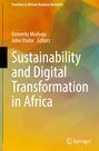 Buchcover mit dem Titel "Sustainability and Digital Transformation in Africa", bunte, abstrakte Hintergrundmuster.