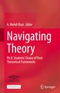 Text: "Navigating Theory: Ph.D. Students’ Choice of Their Theoretical Frameworks," Editor: A. Mehdi Riazi. Logo: Qatar National Library.