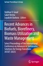 „Recent Advances in Biofuels, Biorefinery, Biomass Utilization and Waste Management“. Buntes abstraktes Muster.