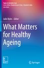 Oben: "Topics in Geriatric Care", Editors, darunter: "What Matters for Healthy Ageing". Farbverlauf-Hintergrund.