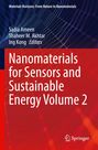 Titel: Nanomaterials for Sensors and Sustainable Energy Volume 2. Rote und blaue Hintergrundgrafik mit Linien.