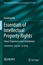 "Essentials of Intellectual Property Rights" von Handong Wu, tran. Ling Xue · Jie Zhang. Dunkler Hintergrund, Verlagslogos.