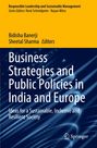 "Business Strategies and Public Policies in India and Europe", gelber und blauer Hintergrund, Springer-Logo.