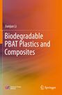 „Biodegradable PBAT Plastics and Composites“, Autor: Jianjun Li. Der Hintergrund ist ein orangefarbenes Farbverlaufsmuster.
