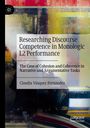 Buchtitel: "Researching Discourse Competence in Monologic L2 Performance" von Claudia Vásquez Fernández. Abstrakte Farben.