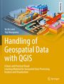 Text: "Handling of Geospatial Data with QGIS" - visuelles Stadtmodell mit bunten Gebäuden.