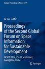 "Proceedings of the Second Global Forum on Space Information for Sustainable Development. Springer Logo unten rechts."