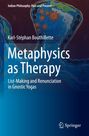 Text: "Indian Philosophy: Past and Present", "Karl-Stéphan Bouthillette", "Metaphysics as Therapy", "Springer". Abstrakte Kunst mit blauen und braunen Formen.