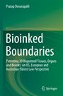 Titel: "Bioinked Boundaries". Autor: Pratap Devarapalli. Thema: Patentierung biogedruckter Gewebe. Grüner Hintergrund.