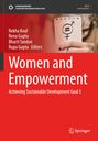 Titel: "Women and Empowerment: Achieving Sustainable Development Goal 5." Oben Notizblatt mit Gleichheitssymbol.