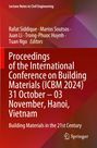 Buchcover mit Text über eine Konferenz für Baumaterialien in Hanoi, Vietnam, vom 31. Oktober bis 3. November 2024.