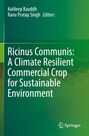 Titel: "Ricinus Communis: A Climate Resilient Commercial Crop for Sustainable Environment". Oben grüne Farben, Verlagslogo unten rechts.