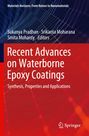 "Recent Advances on Waterborne Epoxy Coatings" in Weiß auf rotem Hintergrund, darunter "Springer" Logo. Abstraktes Linienmuster.