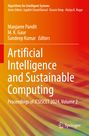 Artificial Intelligence and Sustainable Computing, Konferenzband mit orange-rot-gelbem Hintergrund. Springer-Logo.